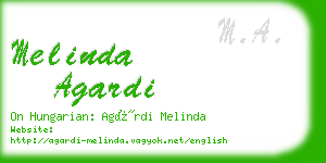 melinda agardi business card